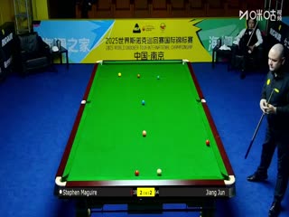 2025斯诺克国际锦标赛16进8 江俊4-6斯蒂芬·马奎尔 20251105封面图