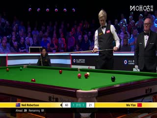 斯诺克英锦赛正赛16进8轮次 尼尔·罗伯逊6-1吴宜泽 20251203封面图